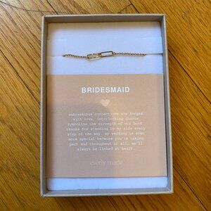 Gorgeous Everly Made Unused Linked Bracelet w Bridesmaid Card- 18k Gold-Plated